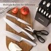 Astercook Knife Set Kitchen with Block and Sharpener Full Tang