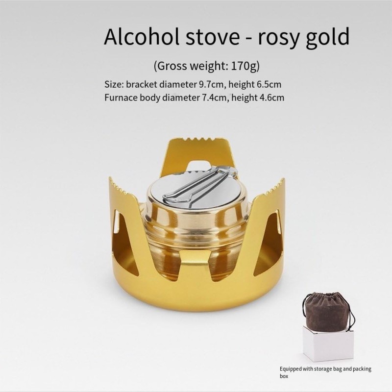 Outdoor Mini Alcohol Stove Kit, Ultra-Light and Portable Camping Stove,