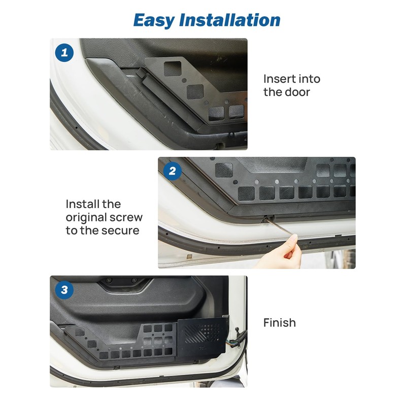 JOYTUTUS Front Door Storage Box Pockets Compatible with 2018-2023 Wranlger