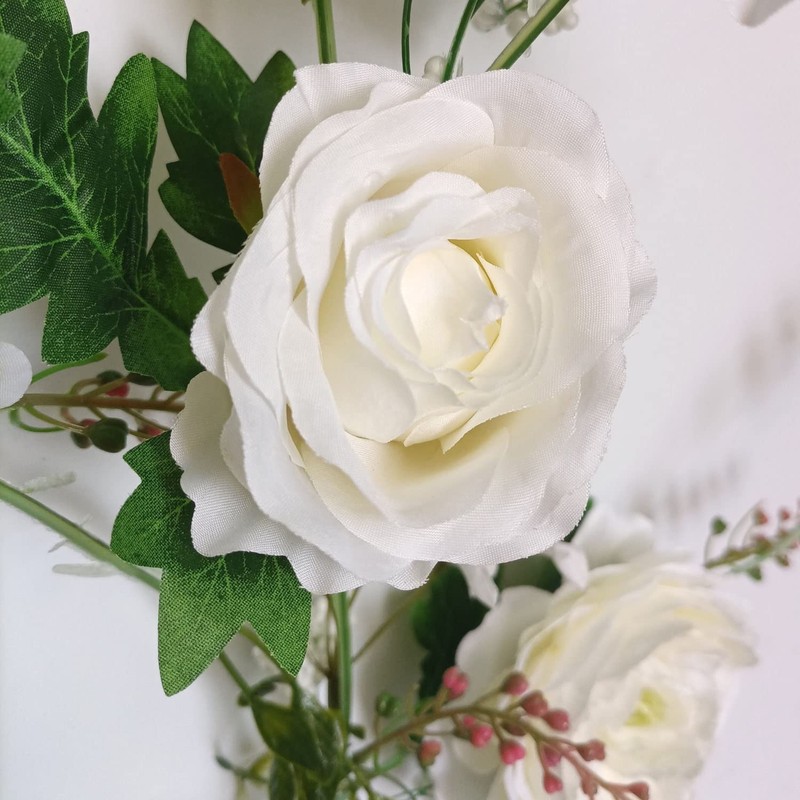 ガーランド花 壁掛け花藤 OrgMemory バラ造花 フェイク花藤 婚礼の儀式 180cm 1本 ホーム オフィス