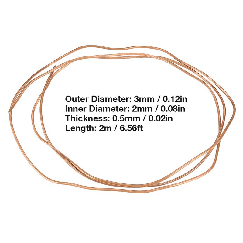 DEWIN Copper Pipe, 2 Metres Soft Copper Pipe Soft Copper