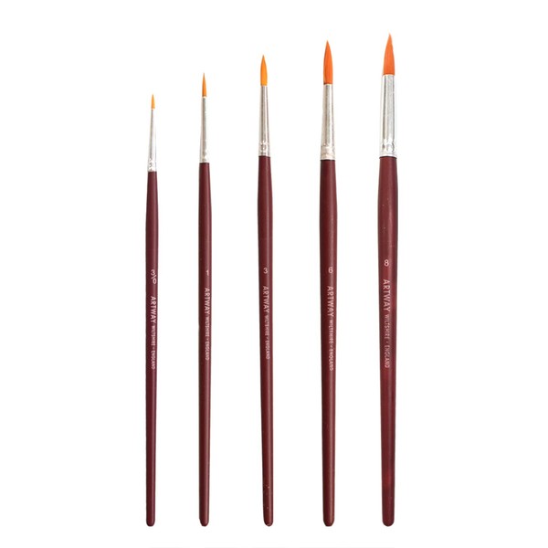 Artway Brush Set x 5 - Round Synthetic Fine Point