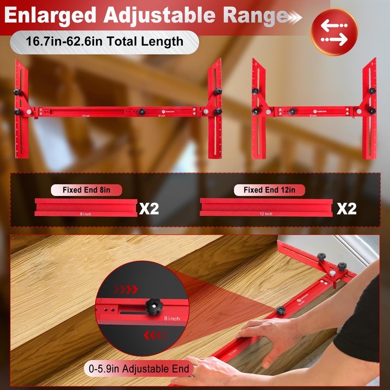 Stair Tread Template Tool, Stair Tread Gauge Measuring Tool Jig