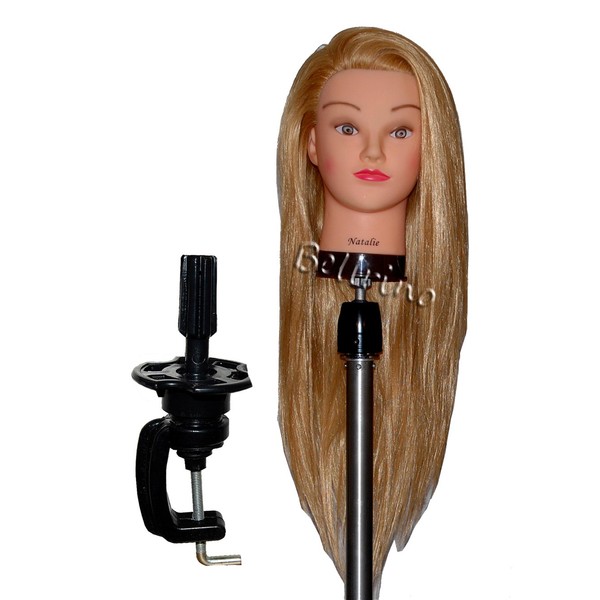 Bellrino 26-28" Cosmetology Mannequin Manikin Training Head with Synthentic Fiber with Table Clamp Holder * NATALIE *