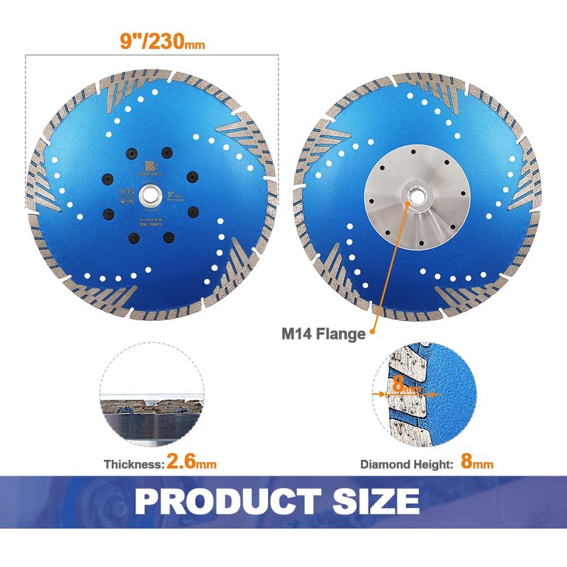 Diamond Cutting Disc 230 mm - BRSCHNITT M14 Turbo Saw