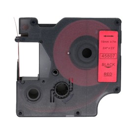 BROVACS 1 x Black on Red Label Tape Compatible with DYMO D1 45807 19mm OPA2307