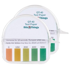 Bits N Things QT-40 Quaternary Dispenser Sanitizer Test Tape 15 Foot Roll - 0-500ppm (2 Pack)
