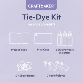 Craft Maker Tie Dye Kit - DIY Tie-Dye Projects for Kids - Paints and Bandana Included - Easy-to-Follow Patterns - Creative Arts and Crafts