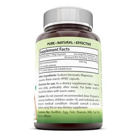 Amazing India Arjuna Bark Standardized to 25% Tannins 500 Mg 120 Veggie Capsules (Non-GMO) - Antioxidant Support* Supports Cardiovascular Health* Promotes Healthy Blood Lipid Levels*