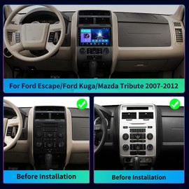4GB+32GB Android 13 Car Stereo for Ford Escape/Mazda Tribute/Mercury Mariner 2007-2012Radio with Wireless Carplay & Android Auto, 9 Inch Touchscreen GPS Navigation WiFi Bluetooth FM RDS Backup Camera