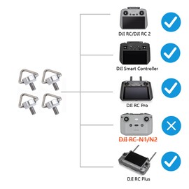iMusk 4pcs Air 3S/Mini 4 Pro Neck Lanyard Eye Hook Screws Foldable Stainless Steel Strap Buckle Screws for DJI RC 2 and DJI RC Pro Remote Controller Accessories