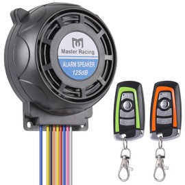 Rupse Motorcycle Alarm 125 dB, Motorcycle Alarm System with Start and Stop Function, 2 Remote Controls, Wireless Anti-Theft Device for Scooters, ATVs, Ebike