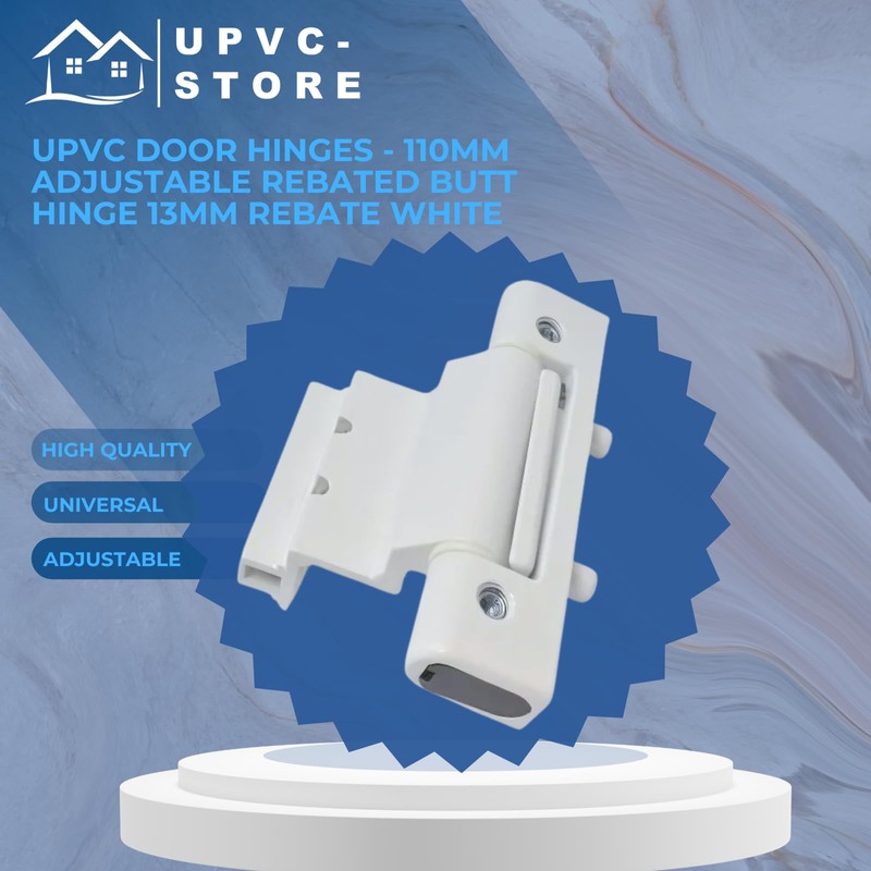 Upvc Door Hinges - 110mm Adjustable Rebated Butt Hinge 13mm