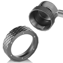 Bincoo Espresso Dosing Funnel 51/53/58mm,Aluminum Coffee Dosing Ring with Magnetic Replacement for Espresso Machine,Compatible with Filter Holder for Home (53MM, Silver-gray)