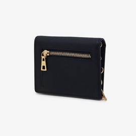 Hazzys (대구신세계)블랙 가죽 큐빅 퍼피로고 참장식 반지갑 HIWA5E184BK (DAEGU SHINSEGAE) Black Leather Cubic Puppy Logo Charm Decoration Wallet HIWA5E184BK