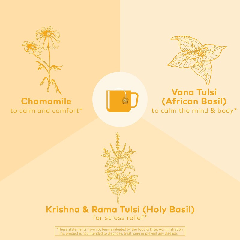 ORGANIC INDIA Tulsi Honey Chamomile Tea Bags - Herbal Tea
