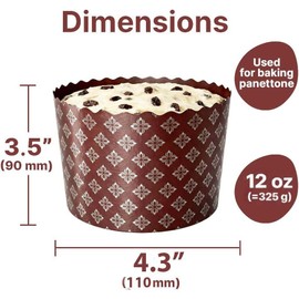 12oz Panettone Paper Mold 12 Pack, 3.54″ x 4.11″ Kulich Molds Round Paper Baking Forms Paper Panettone Pans for Easter Bread Disposable Bakeware Forms (9cm x 11cm)