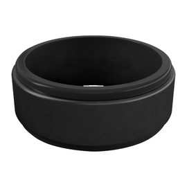 QALO Men's Silicone Ring, Black Metallic (Size 8) - Polished Step Edge - Mens Wedding Bands - Breathable & Durable Silicone Rings for Men - Thick Rubber Engagement Rings for Him - 9mm x 2mm