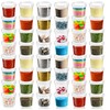 com-four® 48 x Storage Containers with Lids, Universal Plastic Containers