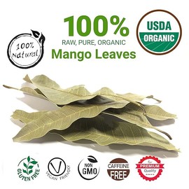 Akshit Dried Mango Leaves, Hoja de Mango Secas,7.8oz, Pure Mango Loose Leaf Tea, Organic Mango Leaves Tea, No Additives, Herbal Tea, Caffeine Free, Vegan.