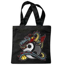 Reifen-Markt Tasche Umhängetasche DRACHE DRAGON SKULL BIKERSHIRT GOTHIC BIKE CLUB MC MOTORCYCLE CHOPPER CUSTOM MOTORRAD MOTORRADTREFFEN CLUB TREFFEN Einkaufstasche Schulbeutel Turnbeutel in Schwarz