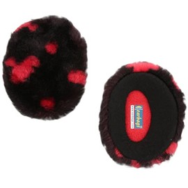 earbags Fashion Ear Warmers Faux Fur Black Red L, Faux fur black red