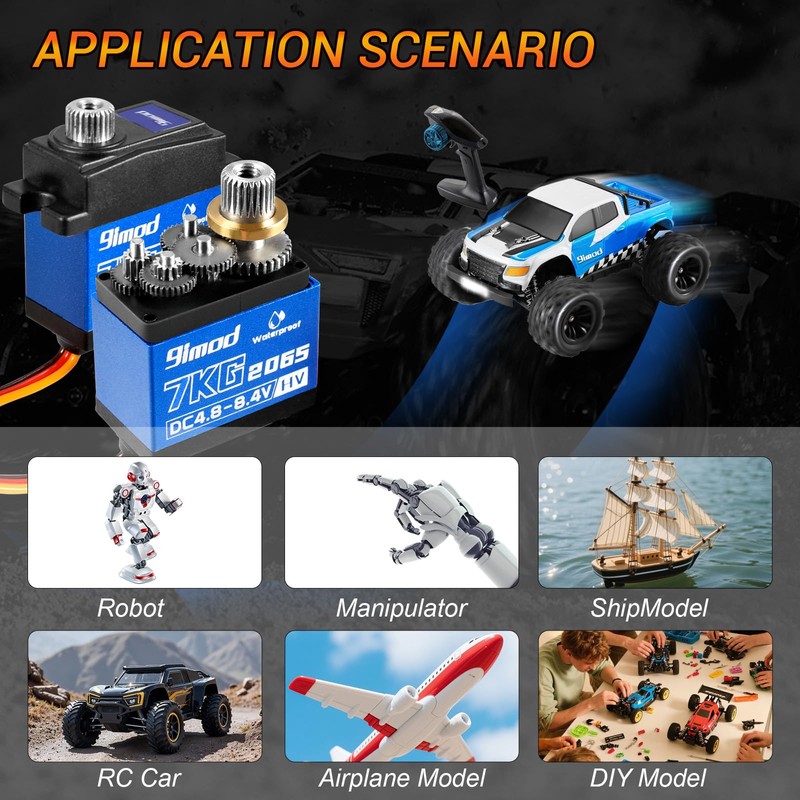 9imod 7KG Servo Waterproof High Torque RC Steering Servo 2065