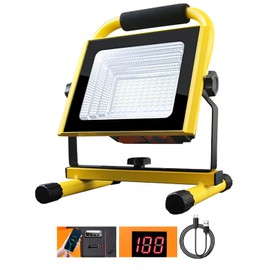 Portable Floodlight Dimmable Rechargeable Outdoor Camping 90 LED Projector Lamp IP66 Waterproof Remote Control Flood Light