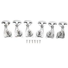 1:18 Gear Ratio Guitar Tuners Knob Enclosed Robust Silver Electric Guitar String Knob Tuning Pegs 3L3R