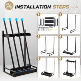 Zonon Weight Bar Rack Weighted Workout Bar Holder Storage Rack for Full Body Workout, Barbell Equipment Accessories and Attachments, Fitness Accessory, Black