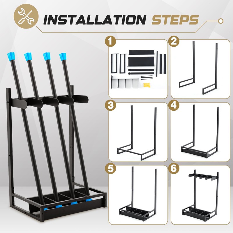 Zonon Weight Bar Rack Weighted Workout Bar Holder Storage Rack
