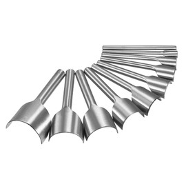 sourcing map Half-Round Leather Cutter Punch Set 5mm-50mm Strap End Punch Tool for DIY Craft, Set of 10