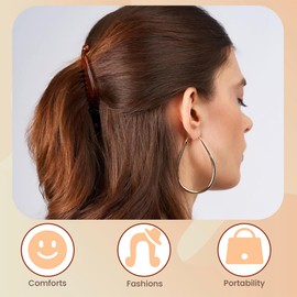 XYTAHDM Pack of 8 Vintage Fishtail Hair Clips, Banana Clip, Thick Hair, French Banana Clip, Ponytail Holder, for Long, Curly or Straight Hair, Banana Clips Hair Clips