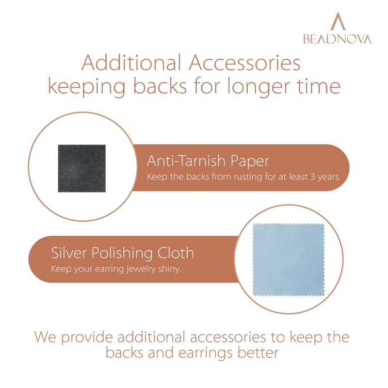 BEADNOVA 925 Sterling Silver Earring Backs Butterfly Earring Backing for