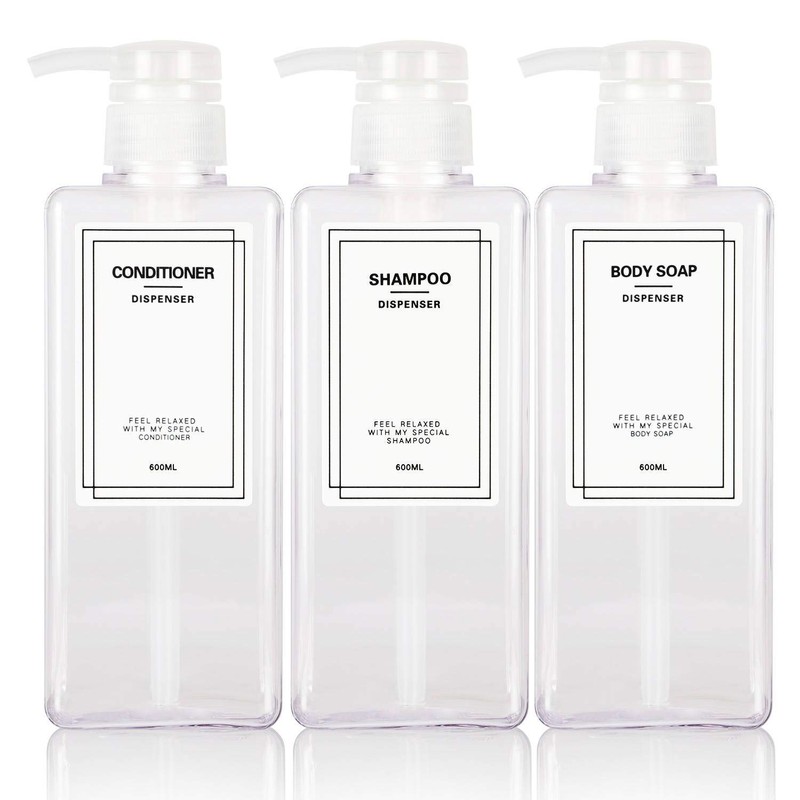 Shampoo Bottle Labels Dispenser Waterproof Seal Refill Bottle Stickers Shampoo