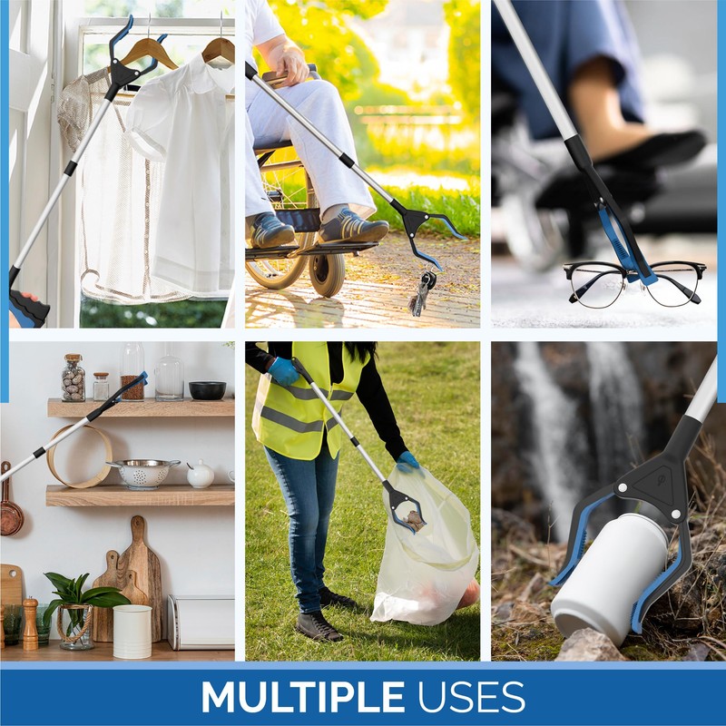 FitPlus 2024 Upgrade PowerGrip T9, Grabber Reacher Tool, Wide Jaw,