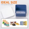Square Soap Travel Case Set of 2, Navy Blue Plastic