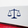 Decal Stickers of Scales Justice Silhouette Funny (Navy Blue) (Set