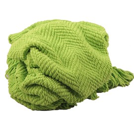 Home Soft Things Knitted Tweed Throw Blanket, 50" x 60", Citron