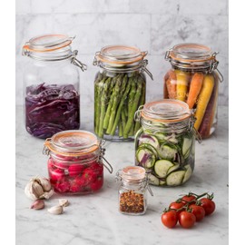 Kilner Square Clip Top Jar, Durable Glass Container with Airtight Seal for Home-canning, Preserving, and Storing, 68-Fluid Ounces