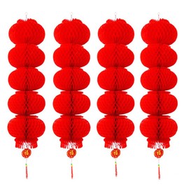 39 Inch 4 Strings 20 PCS Chinese Style Red Lantern String Lanterns Decoration for Chinese New Year Spring Festival Mid-Autumn Festival Christmas Patio Garden Parties Decoration, X-Large