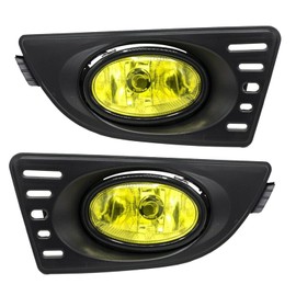 YLT AUTO Front Bumper Running Fog Light Replacement Kit Yellow Lens with Pair of Bulbs and Switch Wiring Kit Fit 2005 2006 2007 For Acura RSX 2DR (Left and Right)