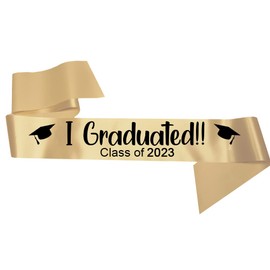 My Pretty Little Gifts I Graduated! Class of 2023- Graduation Sash Graduated 2023 Gift Present Uni Honour Bachelor 1st - Black, Silver, Gold & Rose Gold Text available