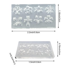 2PCS 3D Flower Silicone Nail Molds, Spring Flower Nail Charms Resin Nail Art Molds Floral Carving Template for Women Acrylic DIY Nail Supplies