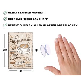 schilderkreis24 Funny Saying "Cappuccino" Magnet Coffee Decoration Fridge Magnet Humour Gift Idea Birthday Christmas 9 x 6 cm
