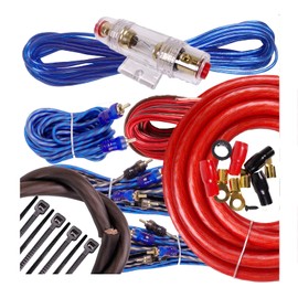 Complete 5 Channels 2500W Gravity 4 Gauge Amplifier Installation Wiring Kit Amp Pk1 4 Ga Red - for Installer and DIY Hobbyist - Perfect for Car/Truck/Motorcycle/Rv/ATV
