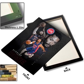 Basketball Canvas Wall Decor Derrick Rose Detroit Pistons Canvas Decor Poster Print - Basketball Icon Artwork, Inspiring Pictures Poster Print Oil Painting Wall Decor for Sports Fans 24x30inch
