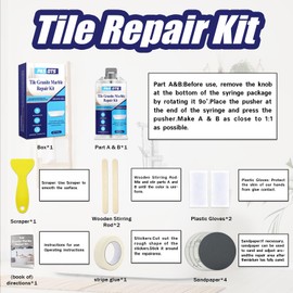 Bathtub, Tile, and Shower Repair Kit, Porcelain Repair Kit, Bathtub Repair Kit (for Fixing Chips, dents, Cracks, Holes, Scratches, etc.) - Fiberglass Repair Kit (White)