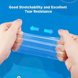 ecooe TPU repair tape, 8 cm x 150 cm, waterproof tape for pool, air mattress, trampoline, inflatable boat, air bed, bouncy castle, water polo, swimming ring, pool patches, colour transparent