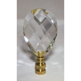 LITE ACCENTS LAMP FINIAL-FACETED GLASS LAMP FINIAL-POLISHE